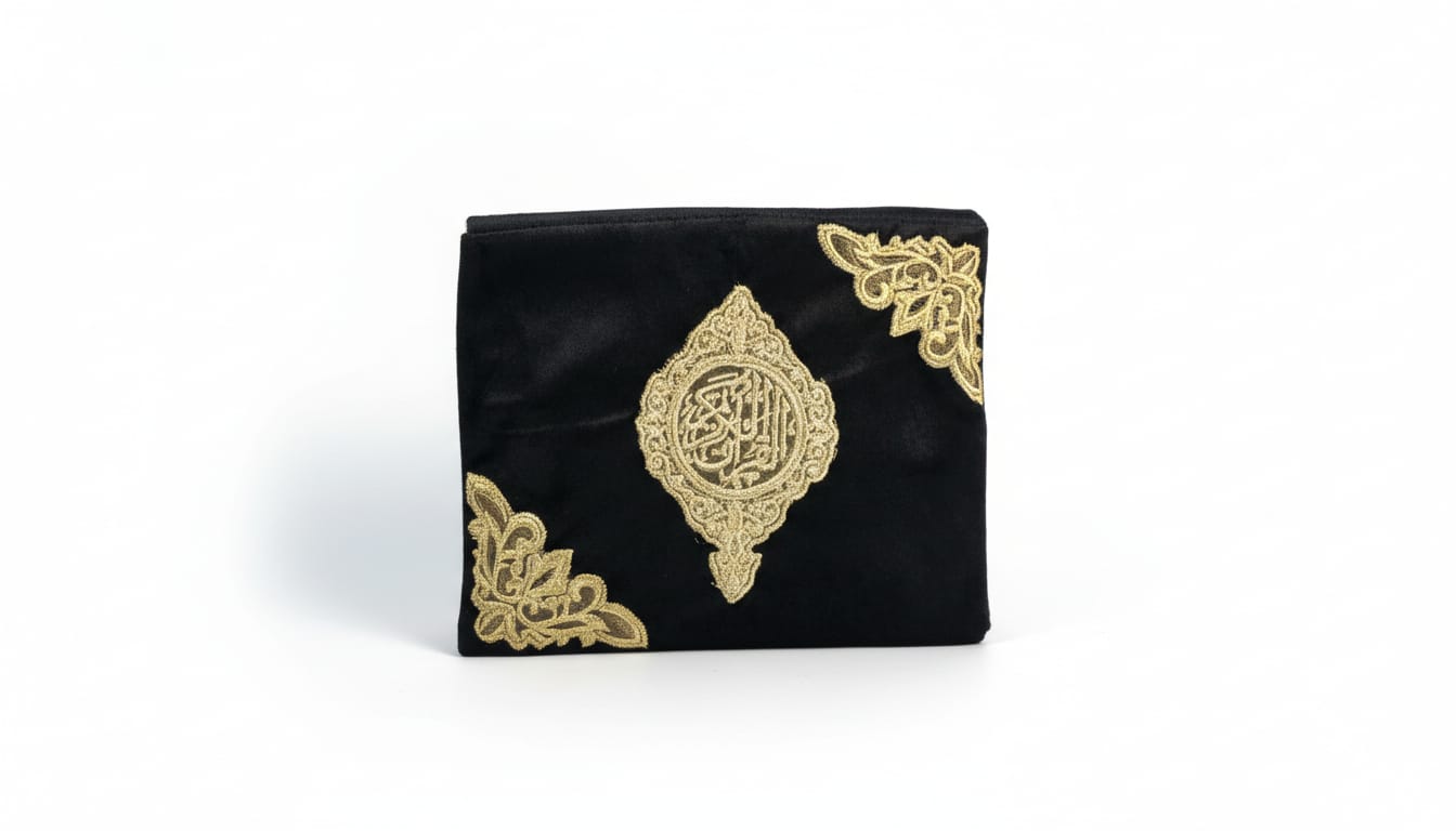 Black Velvet Embroidered Quran Ghilaf (Cover Only)